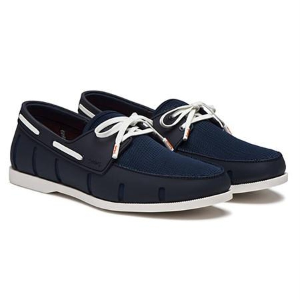 SWIMS Boat Loafer Navy and White Size 10